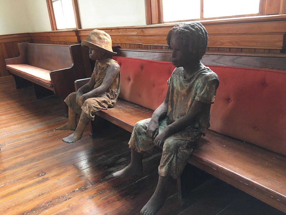 Kid Statues In Church
